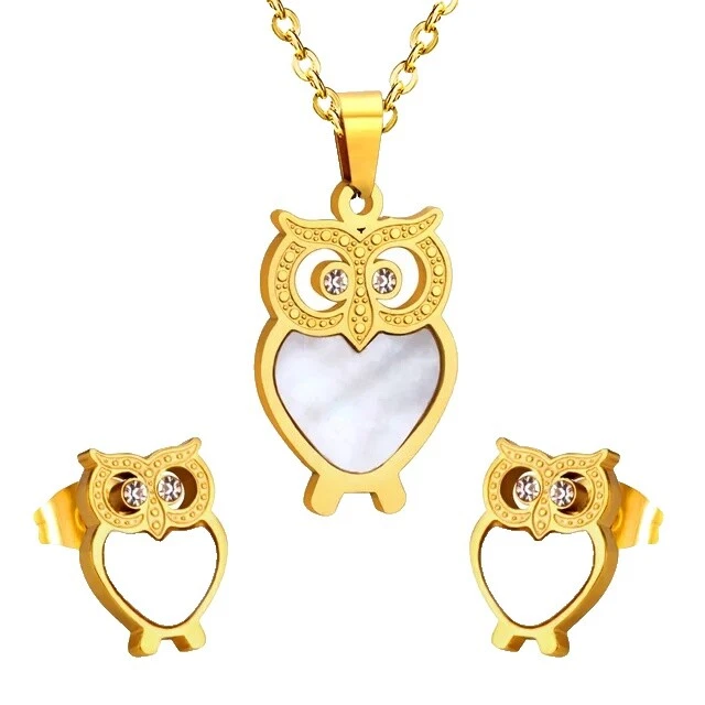 Juegos de joyas moda piedra de acero inoxidable