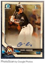 OSIRIS JOHNSON  2018 Bowman Chrome Rookie Auto Autograph  Miami Marlins