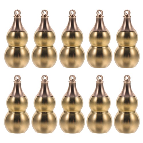 10 Pcs Creative Copper Gourd Pendant Year of The Keychain Wu Keyring Lucky - Picture 9 of 12