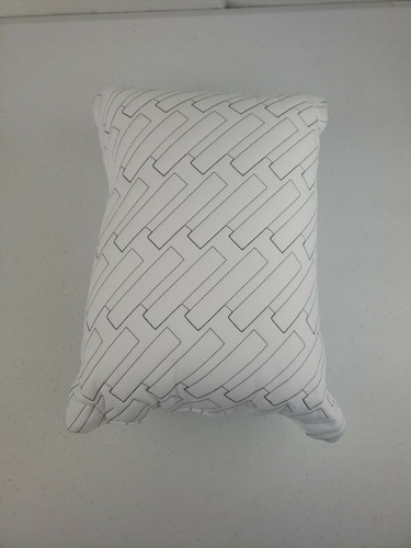 Novelty Rectangle White With Navy Blue Stitching Decorative Pillow Bed Etc Decor - Picture 8 of 9