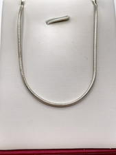STERLING SILVER 925 17.5" SNAKE CHAIN NECKLACE 1 mm wide 7.9g