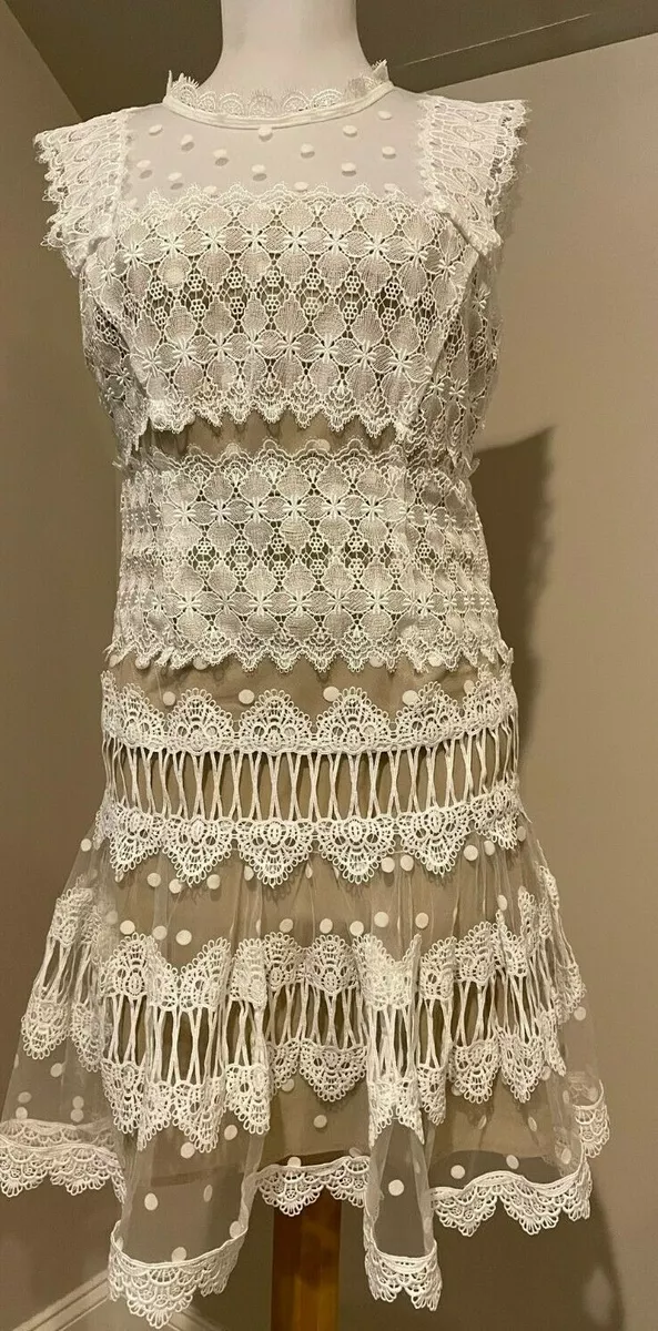 INA I na Womens White Lace Dress Sz Small eBay
