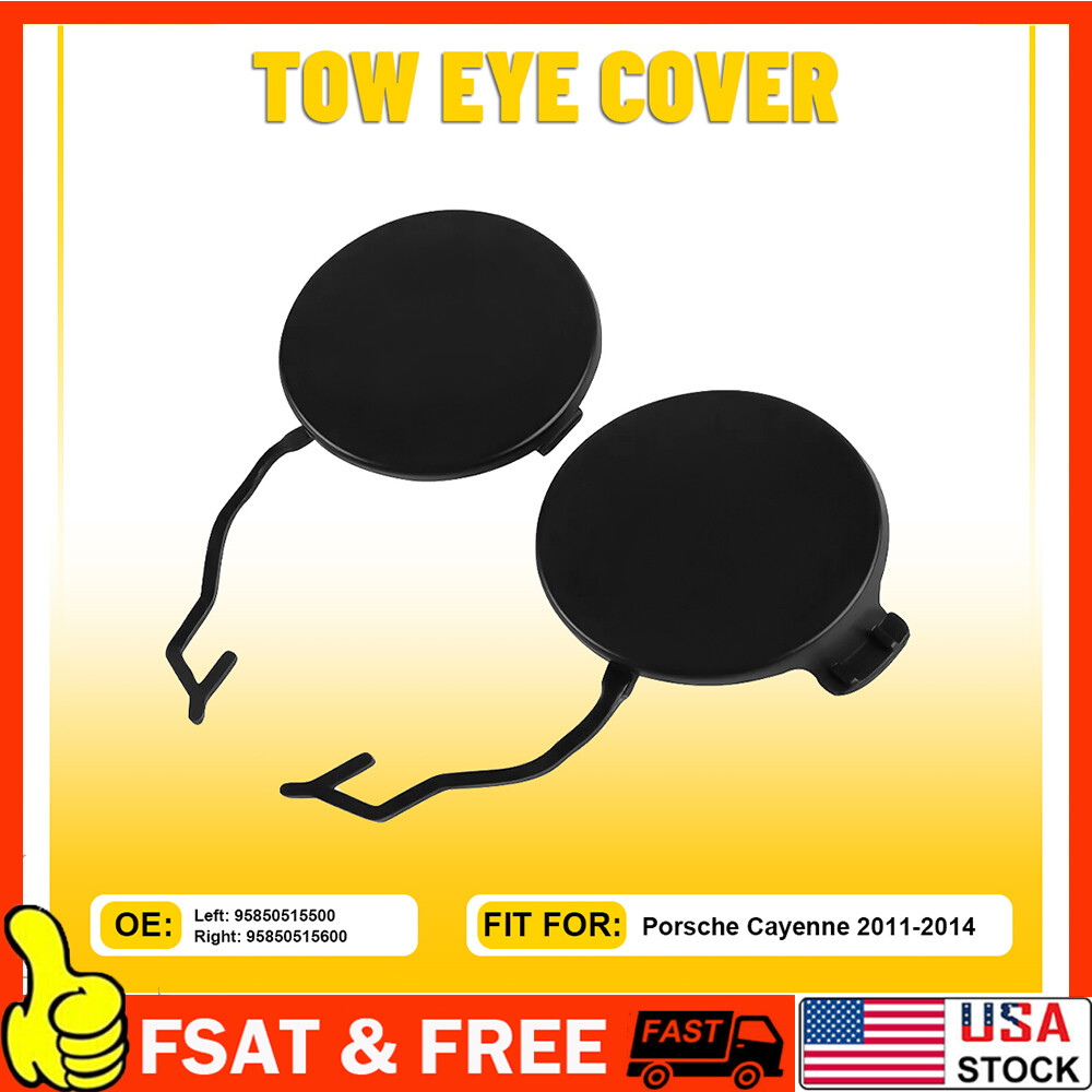 Pair of Front Bumper Tow Hook Caps for 2011-2014 Porsche Cayenne LH RH