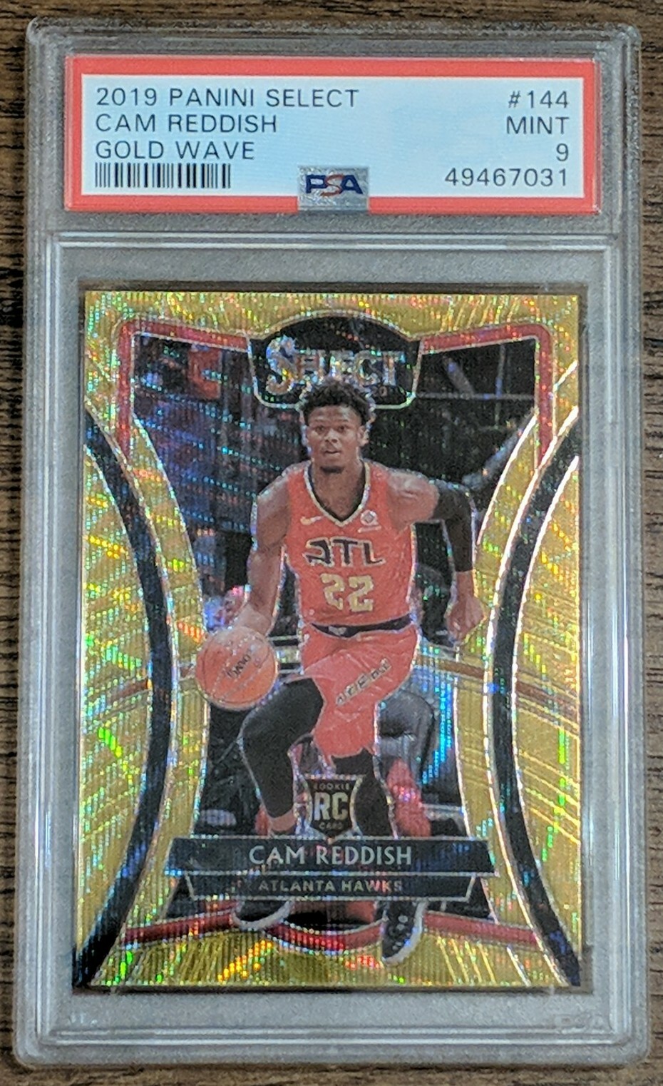 CAM REDDISH 2019 Select Premier Level #144 Gold Wave RC PSA 9 Rookie