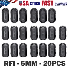 20PC 5mm Ferrite Beads Clip-on Ring Core RFI EMI Noise Filter Clamp Choke Coil