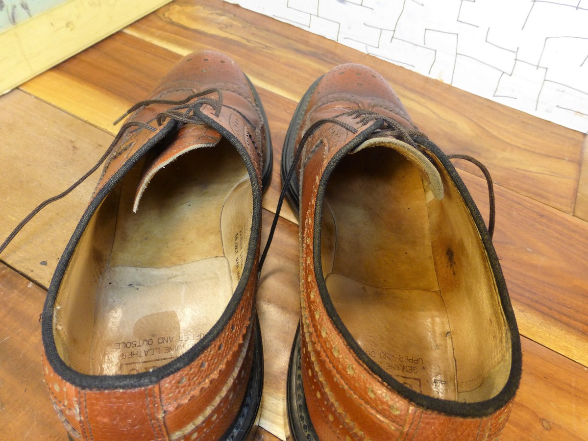 Sears Brown Pebbled Leather Long Wing Oxfords Men's 10D #74607