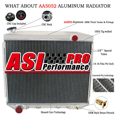4ROW Aluminum Radiator For 1957-1959 Ford Fairlane Ranchero/Mercury ...