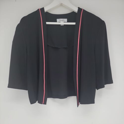 Womens Dressbarn Black Cardigan Cropped Size 16 S… - image 1