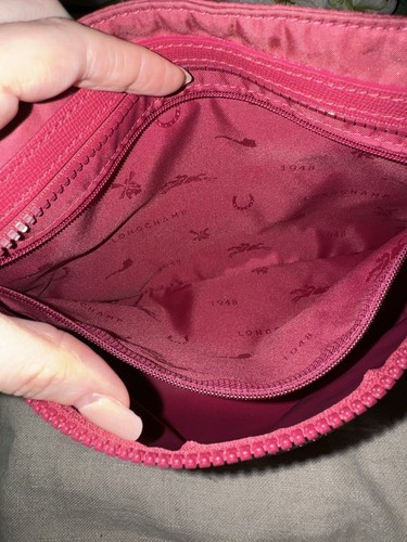 NEW Longchamp Medium Fushia Pink Messenger Bag Tote Purse Crossbody Adjustable - Picture 8 of 15