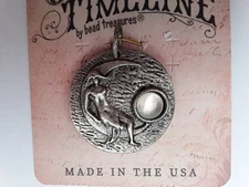 Gilded Age Timeline Moon Maiden Pendant Sterling SIlver & Pewter Made in USA