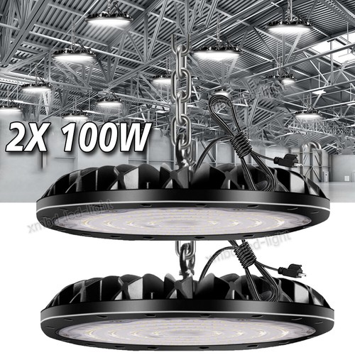 2 Pack 100W UFO LED High Bay Light Shop Industrial Commercial Factory Warehouse