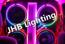 JHB 2PCS 12" Set Remote & Bluetooth Dream CHASING Flow LED Speaker Rings Lights