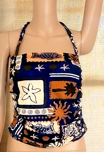 Shein Women s Multicolor Halter Top w/Shirred Sides Size L (8-10) - Picture 4 of 14