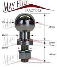 Tow Ball Hitch Pin ATV Quad Bike Garden Tractor Mini Ride on Lawn Mower Towing