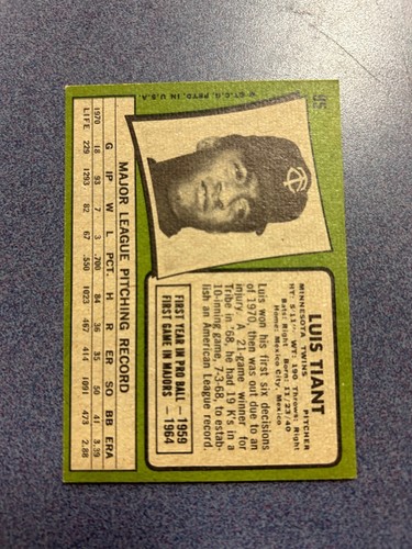 1971 Topps Luis Tiant #95 EXMT @QG26 - 第 2/2 張圖片