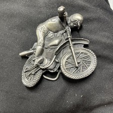 Vintage Dirt Bike Belt Buckle Brass Metal Numbered Motorcycle Motocross