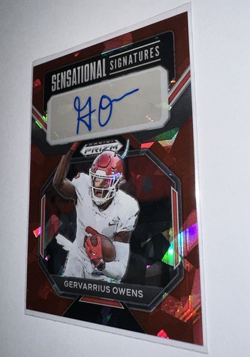 2023 Panini Draft Picks Gervarrius Owens Red Cracked Ice Sensational Signatures - Picture 12 of 14