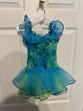 A Wish Come True Blue Green Tutu Dance Costume Child Size Small Ballet Jazz Tap