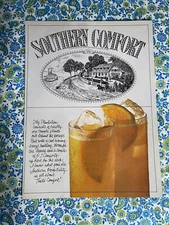 Vintage 1985 Southern Comfort Liquor Print Ad Orange Juice