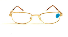 NWT Vintage 90's Rectangle Metal Half Frame Reading Glasses 2.75 S.Gold 