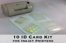ID Card Kit for Inkjet - Makes 10 PVC-Like ID Cards - Includes Everything Needed