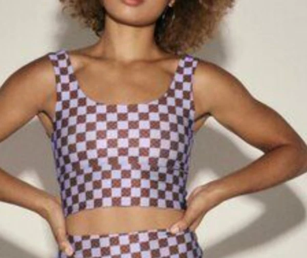 NUEVO TRAJE DE BAÑO SALT GYPSY FREE PEOPLE LILA MARRÓN A CUADROS SURF TALLA M Foto 2 de 4