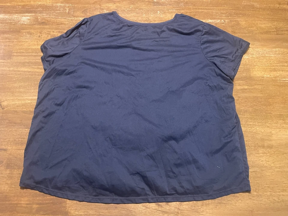 Camisa Secret Treasure, para mujer talla grande 3X, azul, gris, "Wild at Heart" Foto 2 de 4