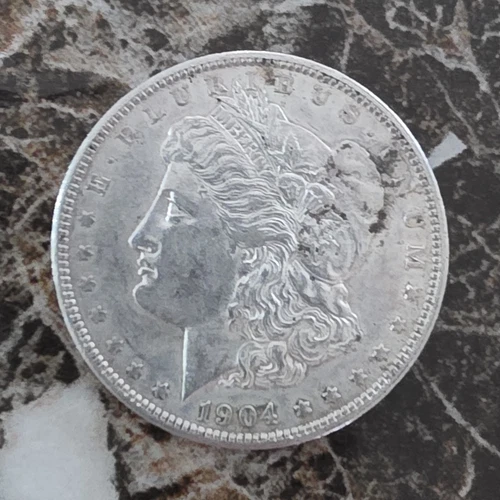 Morgan Silver Dollar $1 1904 US Silver Coin Circulated Uncertified