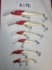 Rapala Finland Used Lures Red/white Body 5 To 11 Inches Fresh To Saltwater Fish