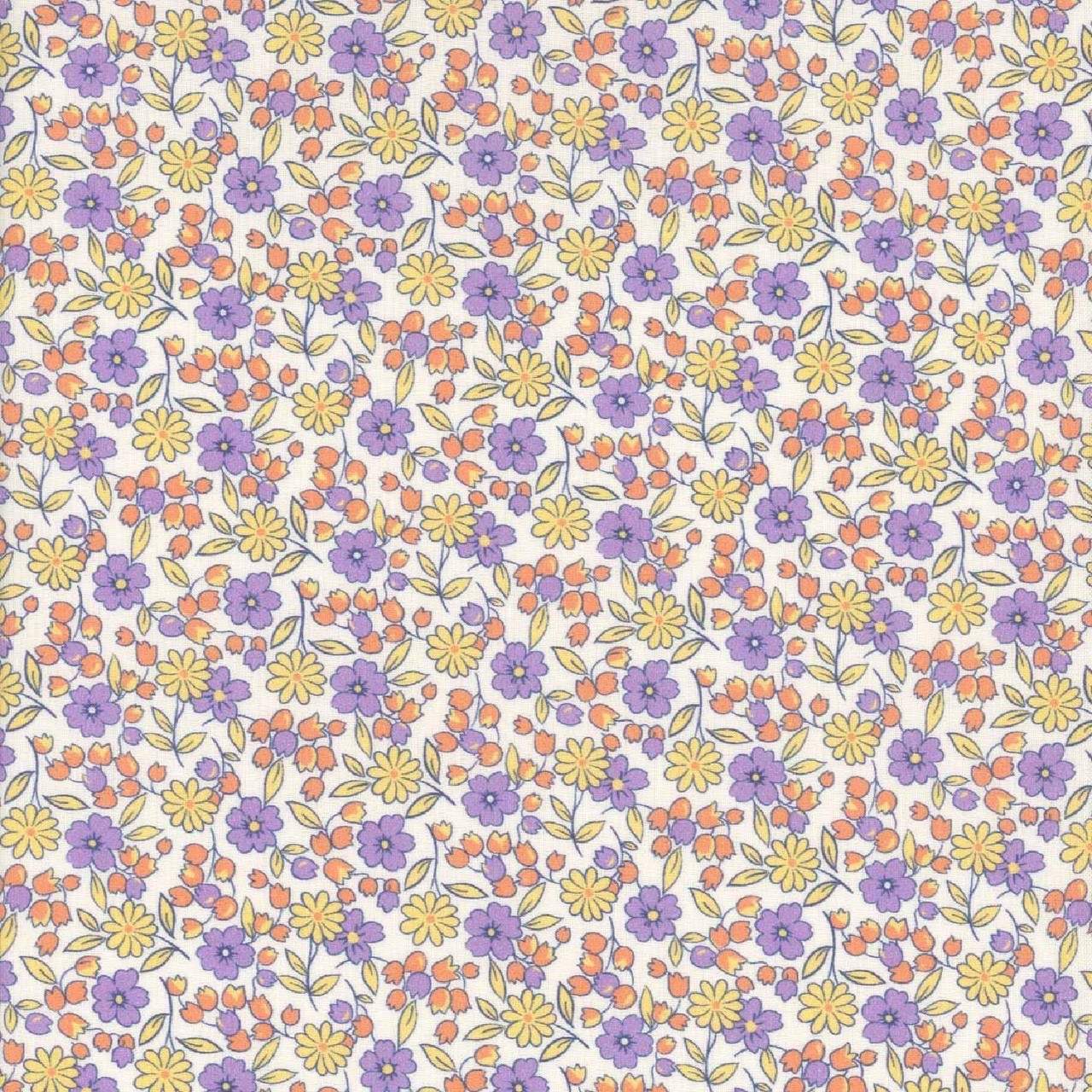 Cotton Fabric 30s Repro AUNT GRACE Garden Variety Lilac Daisy&Friends MARCUS FQ