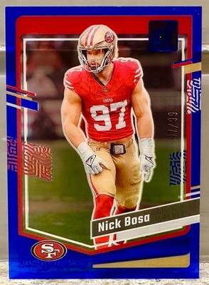 JERSEY NUMBER MATCH! 2023 Panini Donruss Nick Bosa #272 Blue 97/99! 49ERS!