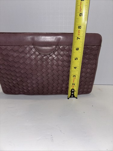 Vintage Morris Moskowitz Mauve Taupe Genuine Woven Leather Purse Shoulder Bag - Picture 7 of 8