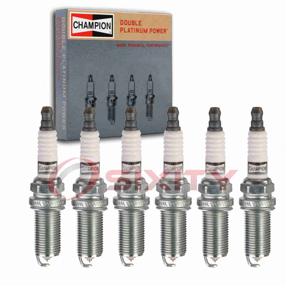 6 pc Champion Double Platinum Spark Plugs for 2001-2003 Infiniti QX4 3.5L V6 mv
