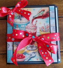 Handmade Scrapbook Junk Journal Folio Album 5.5"x6.25" "Vintage Kitchen" Theme
