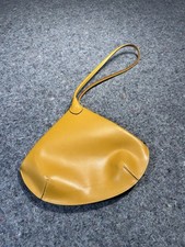 Borsa pochette Trussardi in pelle gialla da polso Made in Italy