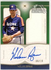 Nolan Ryan 2021 Topps Definitive Green Patch Autograph Card #DARC-NR 06/10