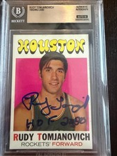 Rudy Tomjanovich 1971-72 Topps Signed Rookie Card #91 Beckett Auto 10 See pics!