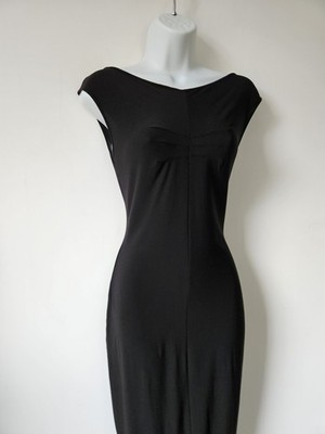 Morgan de Toi Vintage 90er 00er schwarz Perlen Fransen Midikleid Anlass Party 10