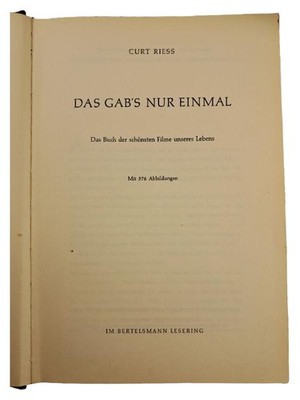 Das Gab's Nur Einmal Curt Riess Bildband Filme Bertelsmann Lesering Hardcover