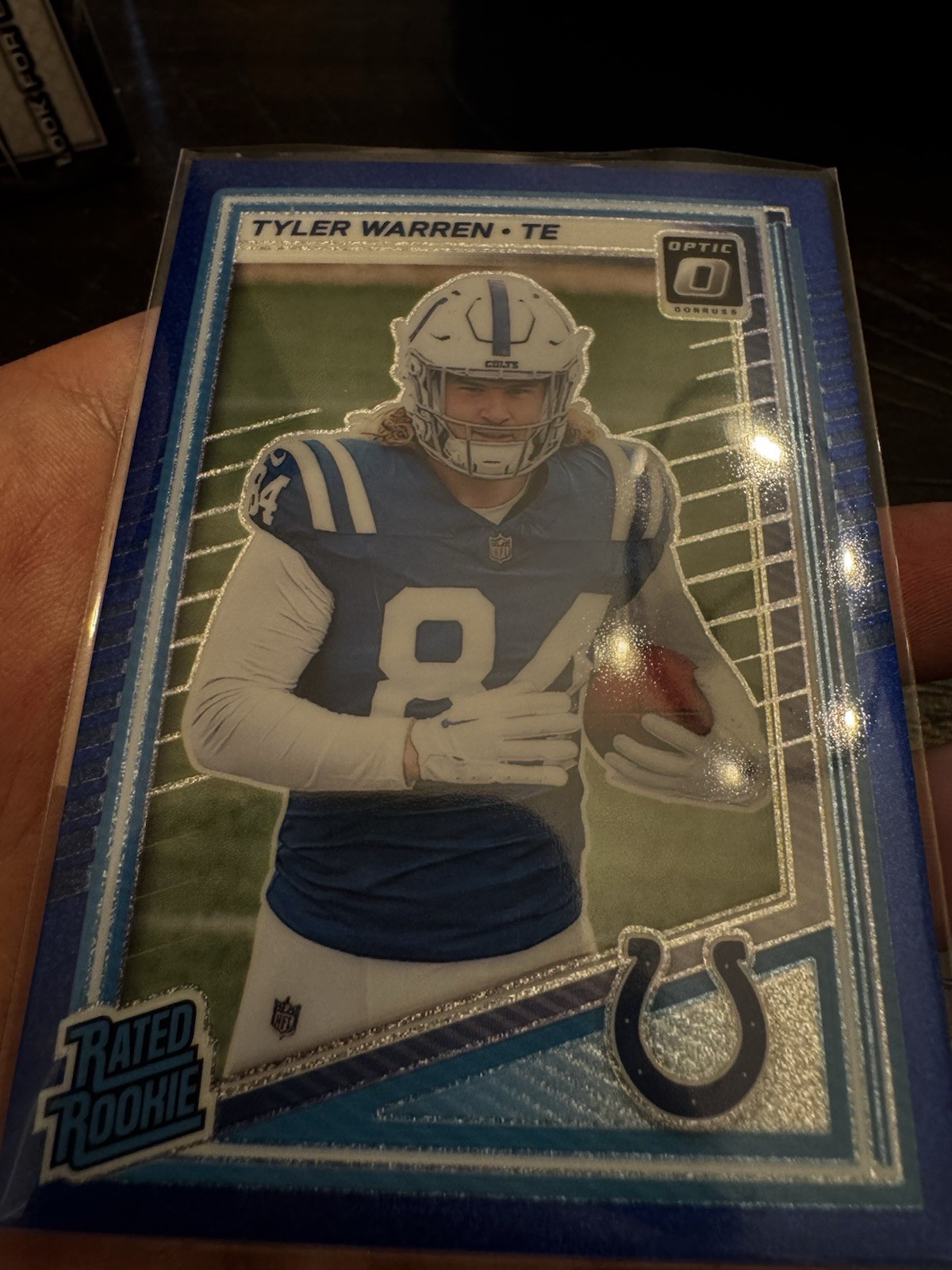 2025 panini optic rc tyler warren blue glitter ssp