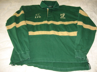 #ad LFR Ireland Live For Rugby Men#x27;s Polo Striped Long Sleeve Shirt Large $19.95