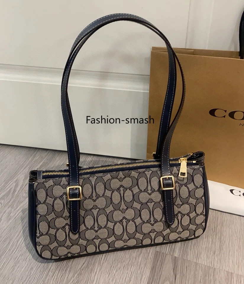 Bolsa de ombro CBJ03 Asher em lona jacquard assinatura couro preto - Imagem 2 de 4