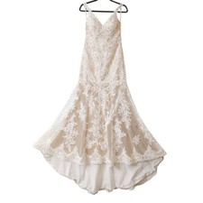 Stella York Lace Mermaid Wedding Dress 5984 Champagne White Low Back Bridal 10