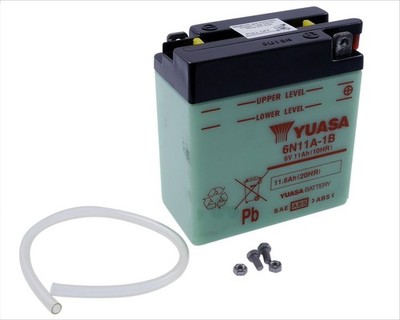 Batterie 6V 11Ah YUASA 6N11A-1B ohne Säurepack kompatibel für Motorrad, Hercules