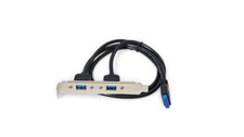 2ft USB 3.0 Panel Mount Dual Port to 20 Pin Motherboard Header Cable - Black