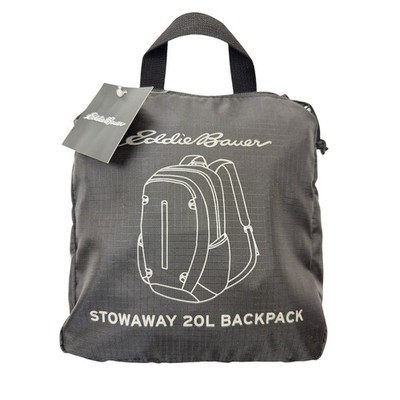 Eddie Bauer Stowaway Packable 20L Backpack Bag Black Onyx Travel Lightweight