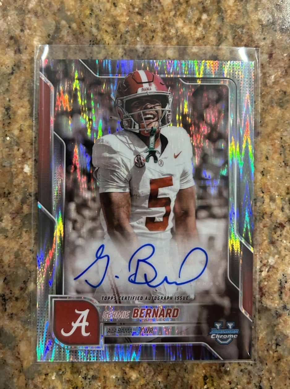 2025 Bowman Chrome U Germie Bernard Prospect Auto Stealth Refractor #BCA-GB