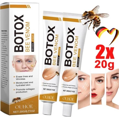 MARKENLOS 2x Bienengift Creme Bee Venom Creme Gesicht Bienengift jugendliche Haut 20g