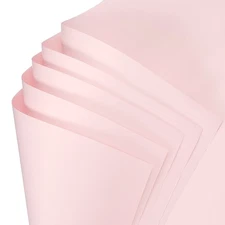 20 Sheets Flower Wrapping Paper, 21.5" x 21.5" Waterproof Papers, Light Pink