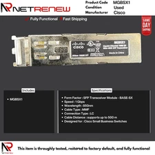 **Lot Of 3 Cisco MGBSX1 1Gb SFP 1000BASE-SX MMF 850nm Transceiver